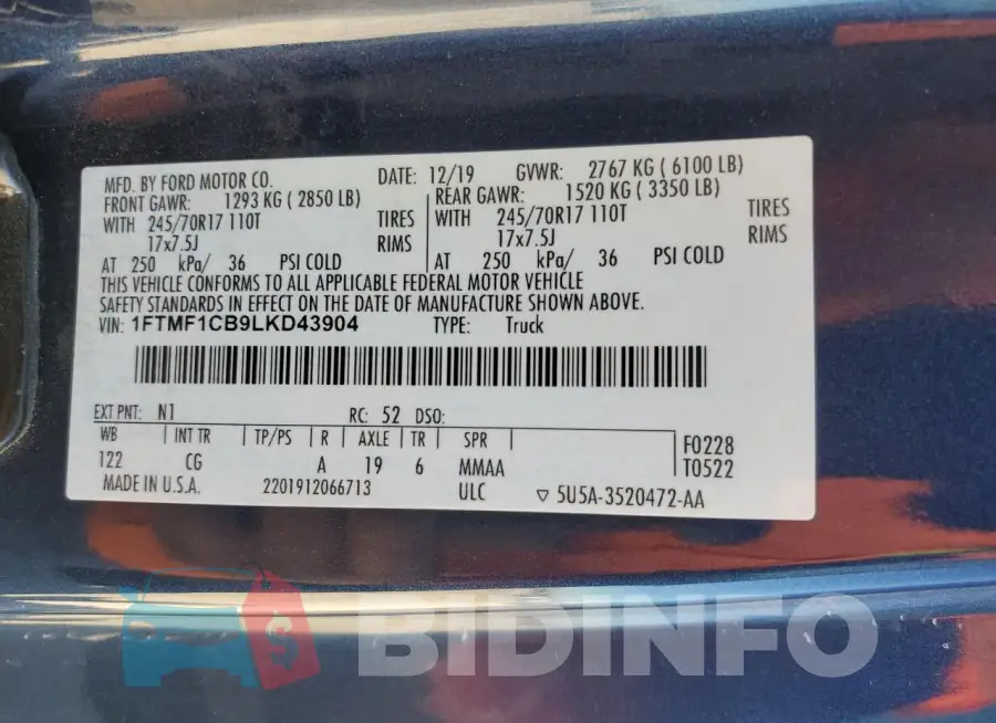 1FTMF1CB9LKD43904 Photo# 12