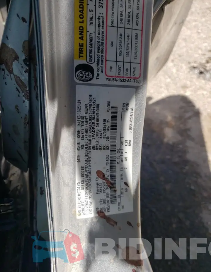 3FADP4BJ8JM116321 Photo# 12