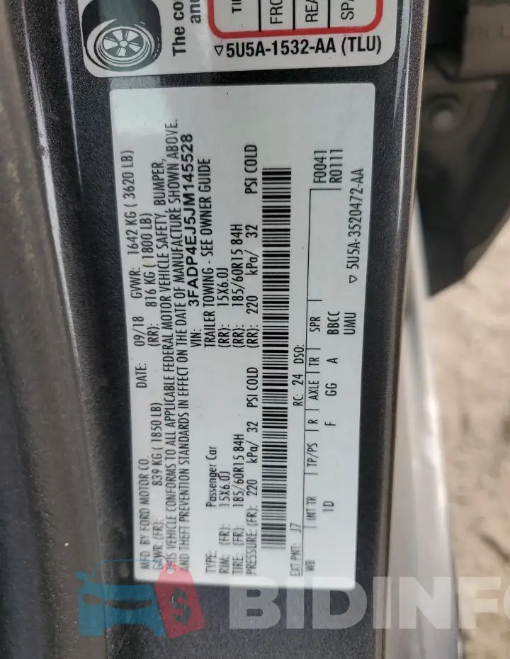 3FADP4EJ5JM145528 Photo# 12