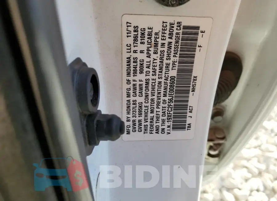 19XFC2F56JE008600 Photo# 12