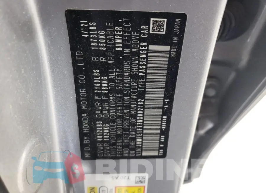 JHMFE1F73NX002182 Photo# 13