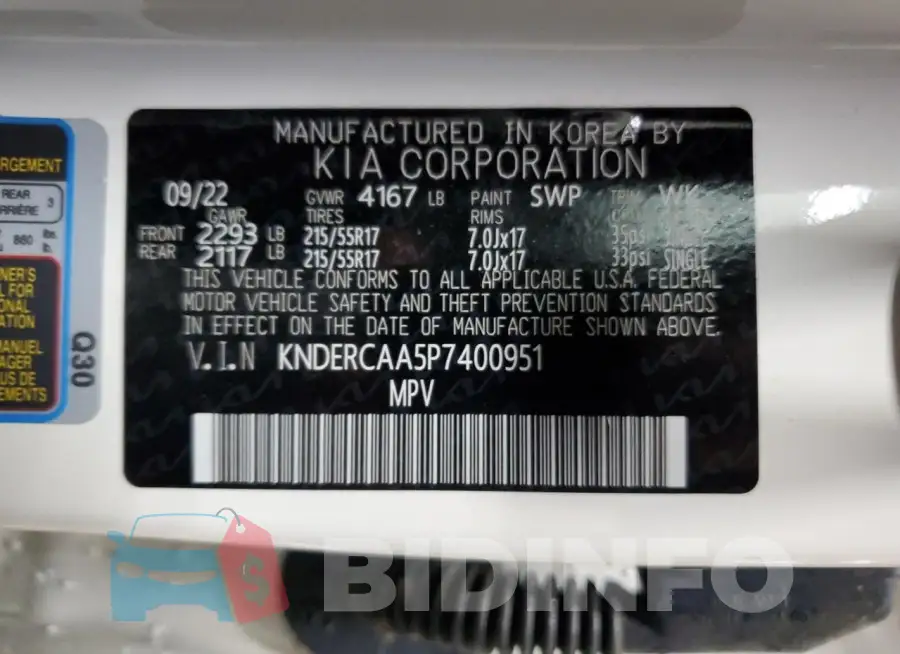 KNDERCAA5P7400951 Photo# 13