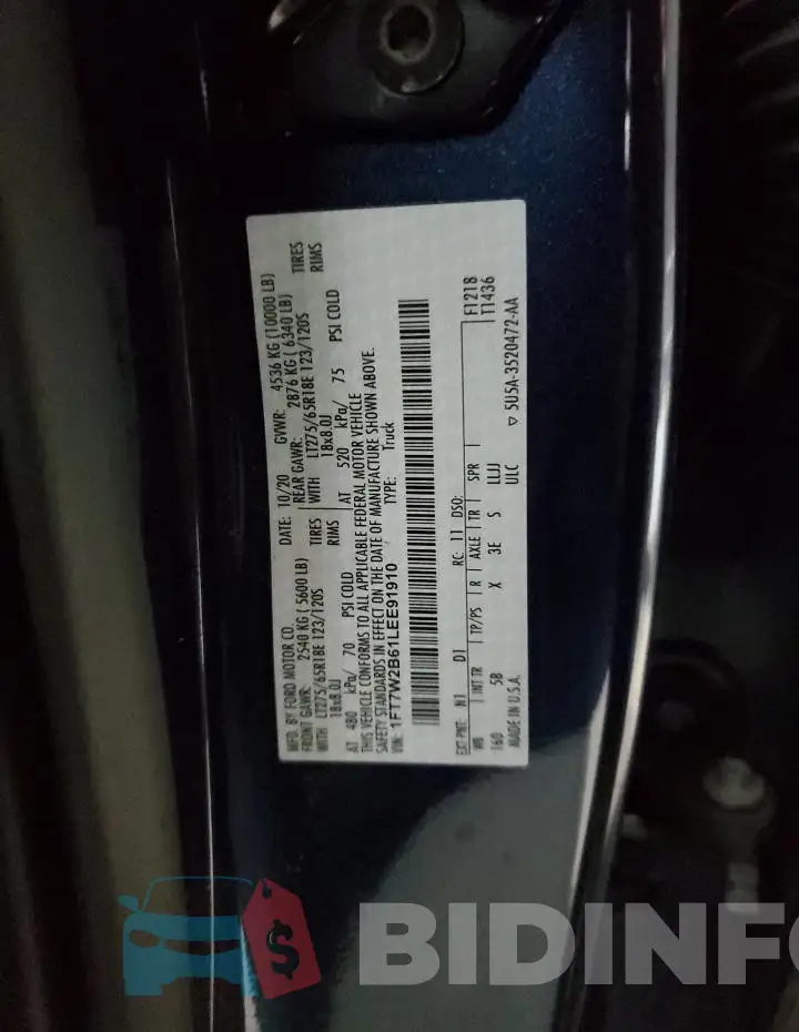 1FT7W2B61LEE91910 Photo# 12