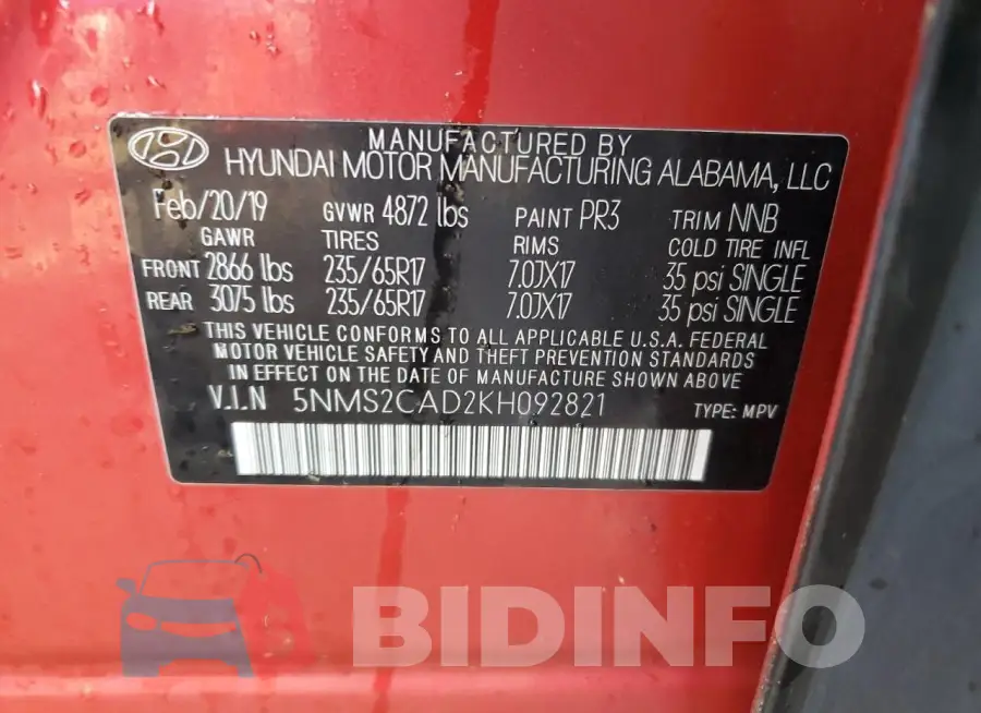5NMS2CAD2KH092821 Photo# 13