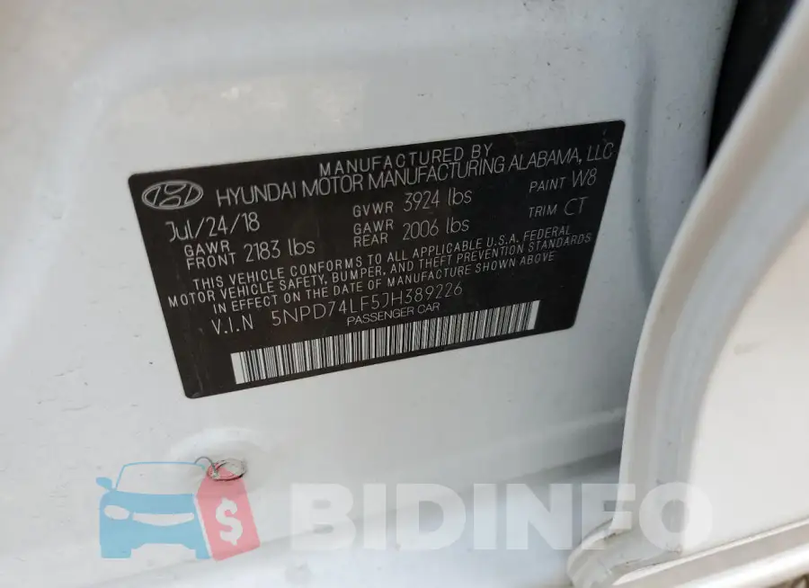 5NPD74LF5JH389226 Photo# 12