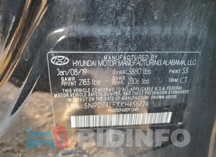 5NPD74LFXKH455724 Photo# 13