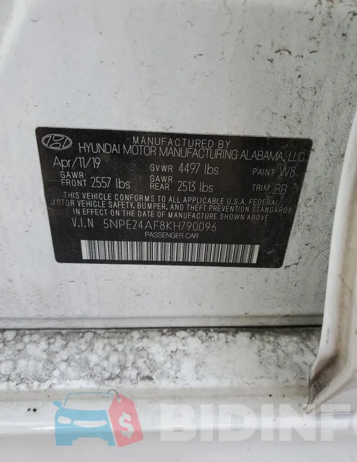 5NPE24AF8KH790096 Photo# 12