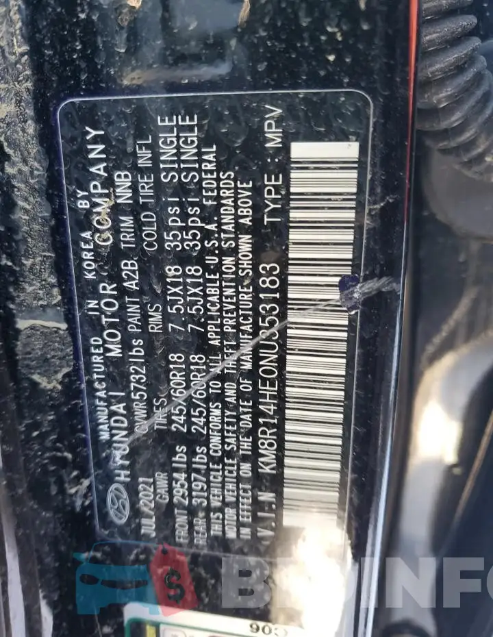 KM8R14HE0NU353183 Photo# 13
