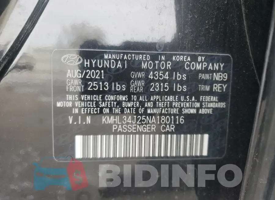 KMHL34J25NA180116 Photo# 13