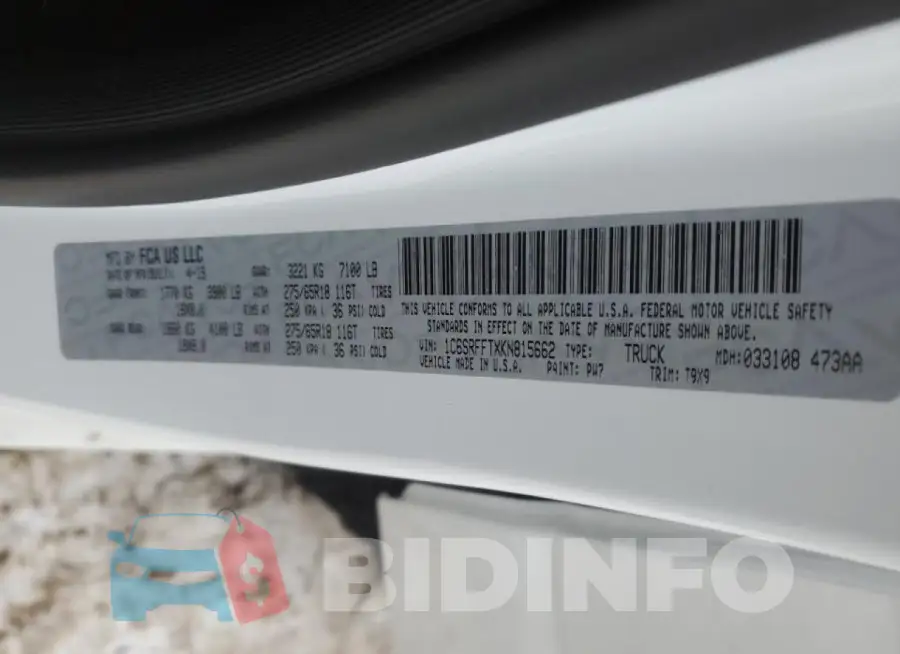 1C6SRFFTXKN815662 Photo# 12