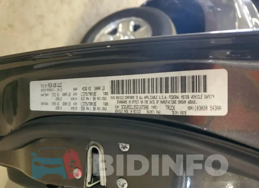 3C6UR5CL2GG167306 Photo# 12