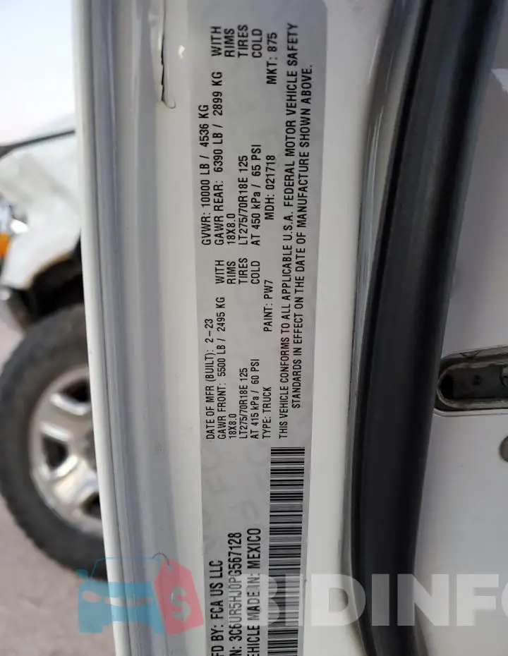 3C6UR5HJ0PG567128 Photo# 12