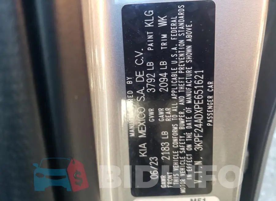3KPF24ADXPE651621 Photo# 12