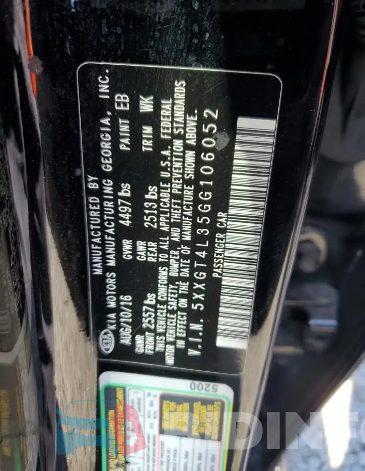 5XXGT4L35GG106052 Photo# 12