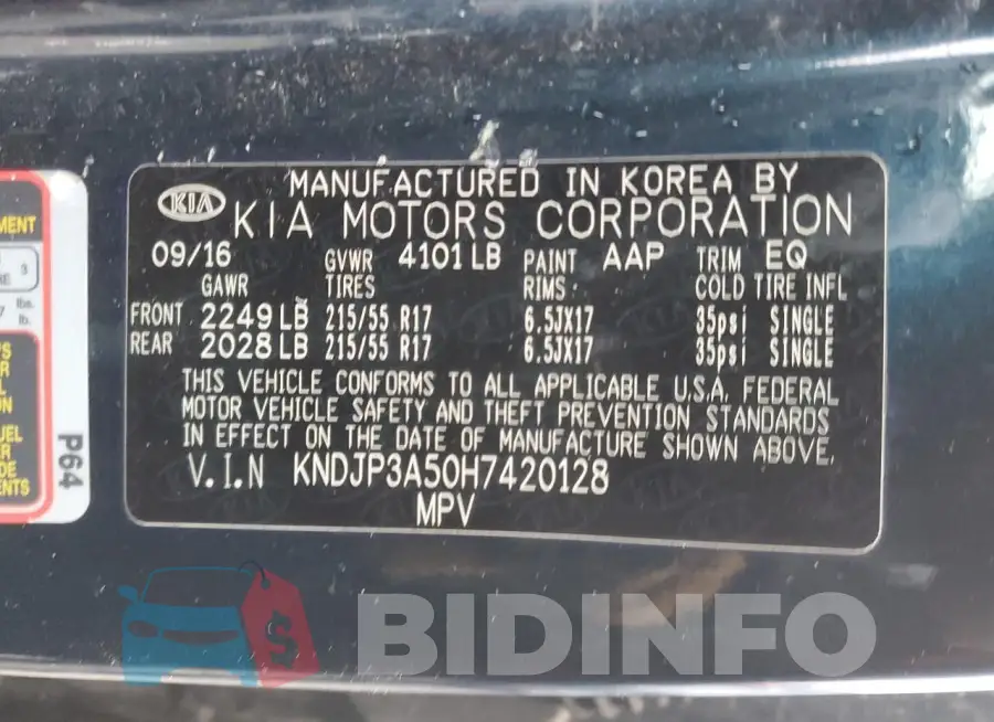 KNDJP3A50H7420128 Photo# 13