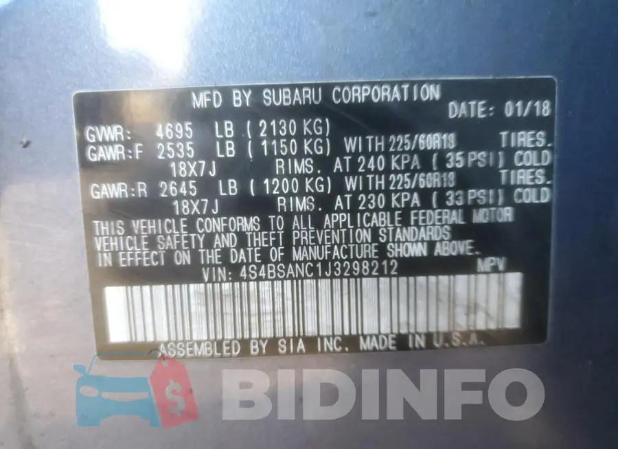 4S4BSANC1J3298212 Photo# 13