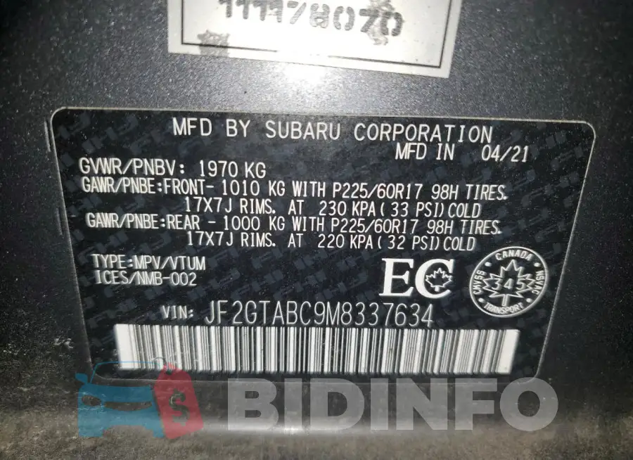 JF2GTABC9M8337634 Photo# 13