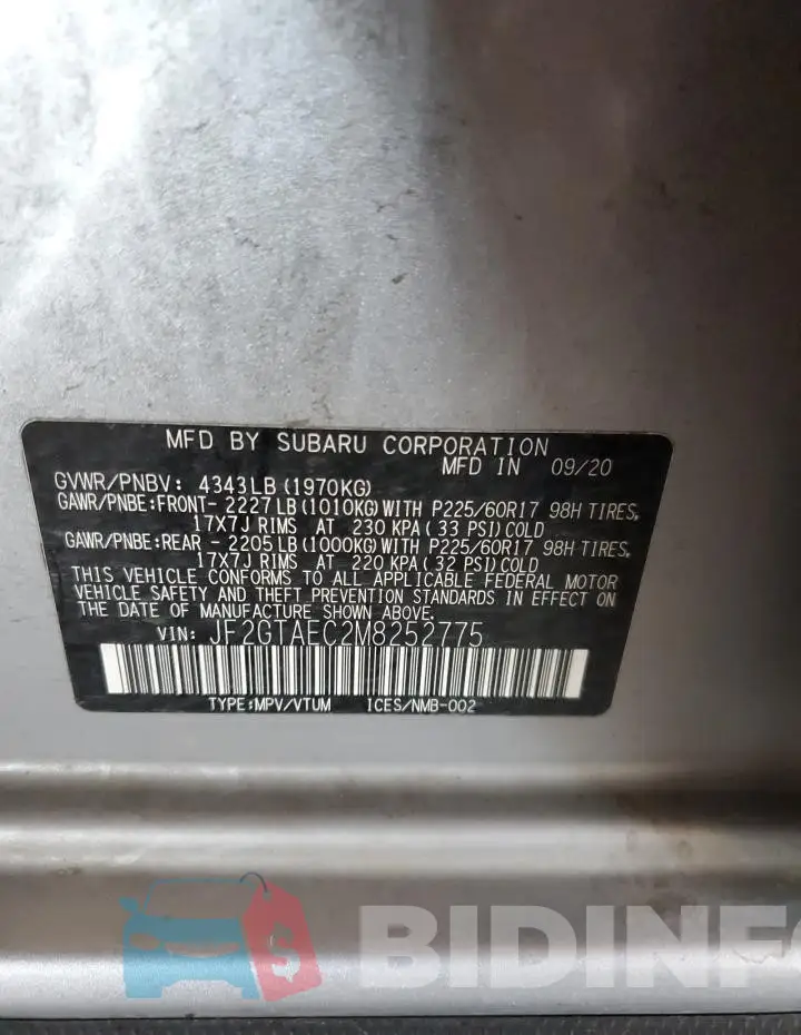 JF2GTAEC2M8252775 Photo# 13