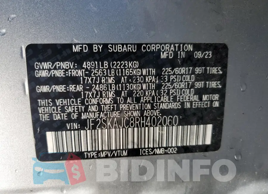 JF2SKAJC8RH402060 Photo# 14
