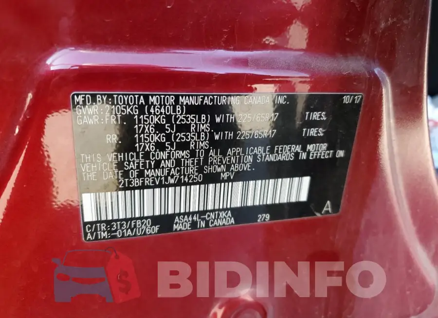 2T3BFREV1JW714250 Photo# 13