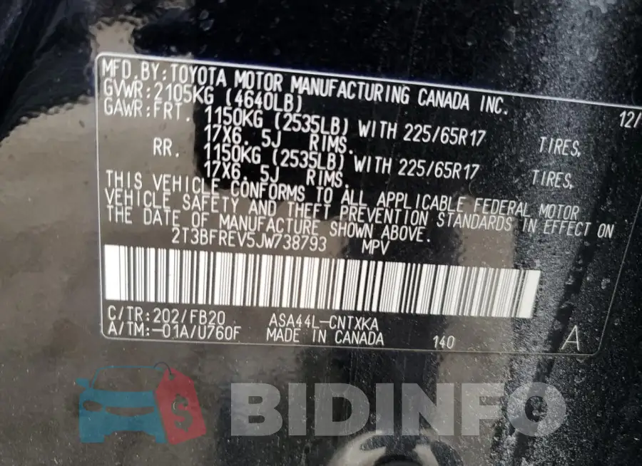 2T3BFREV5JW738793 Photo# 13