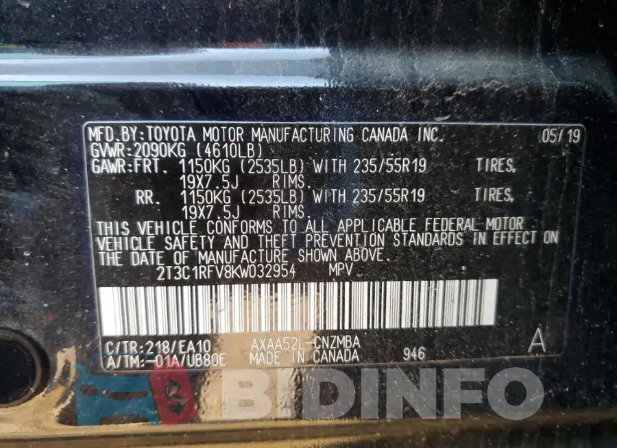 2T3C1RFV8KW032954 Photo# 13