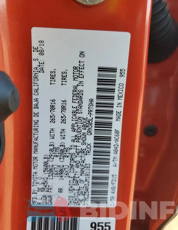 3TMCZ5AN3JM181183 Photo# 13