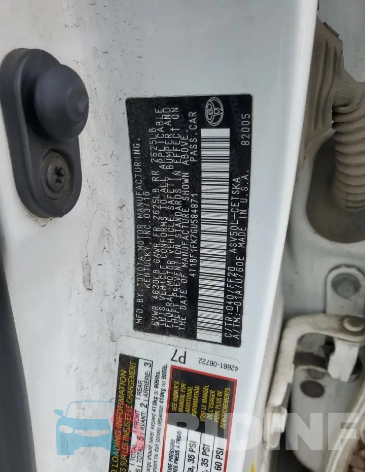 4T1BF1FK7GU584871 Photo# 12