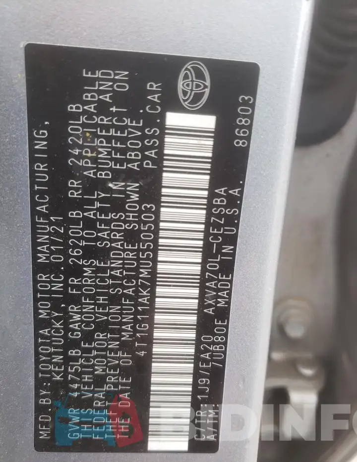 4T1G11AK7MU550503 Photo# 13