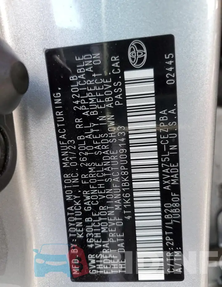 4T1K61BK8PU091433 Photo# 12
