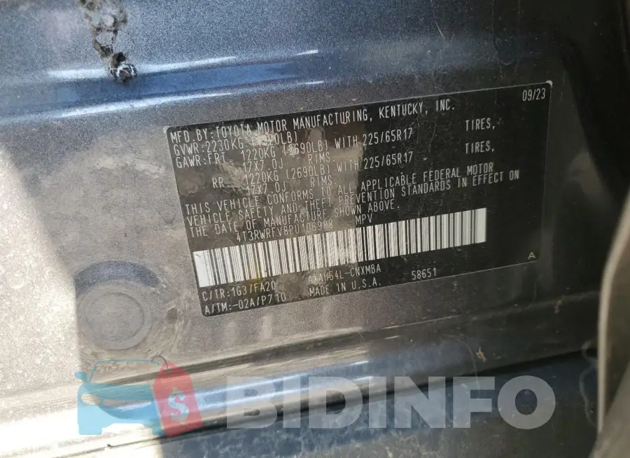 4T3RWRFV8PU106988 Photo# 14