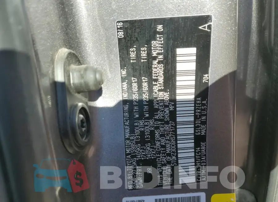 5TDKZ3DC6HS771737 Photo# 13