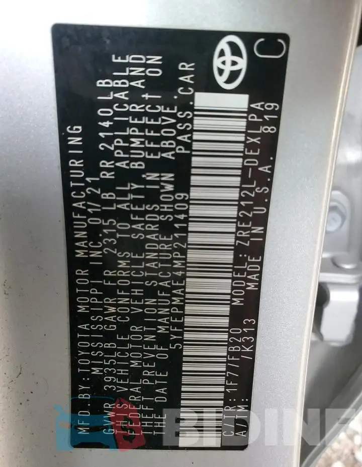 5YFEPMAE4MP211409 Photo# 12