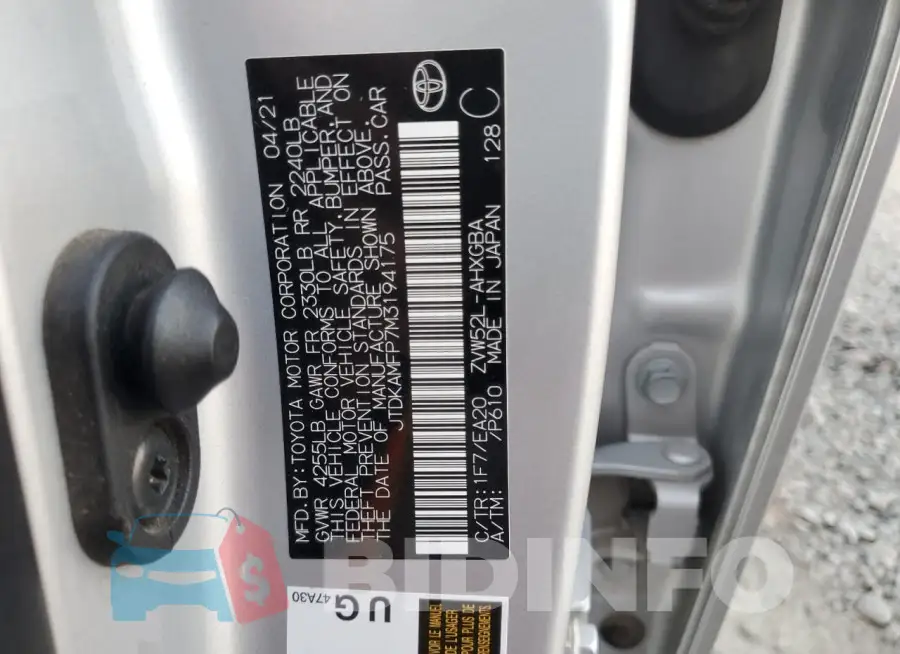 JTDKAMFP7M3194175 Photo# 13