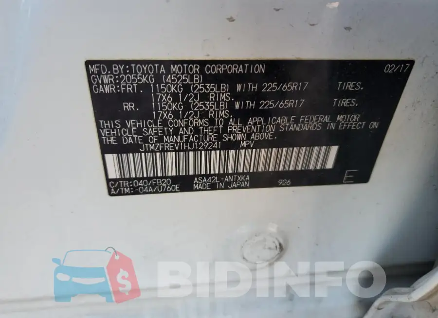 JTMZFREV1HJ129241 Photo# 13