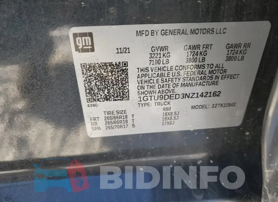 1GTU9DED3NZ142162 Photo# 12
