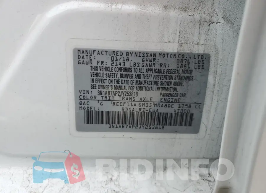 3N1AB7AP2JY253818 Photo# 12