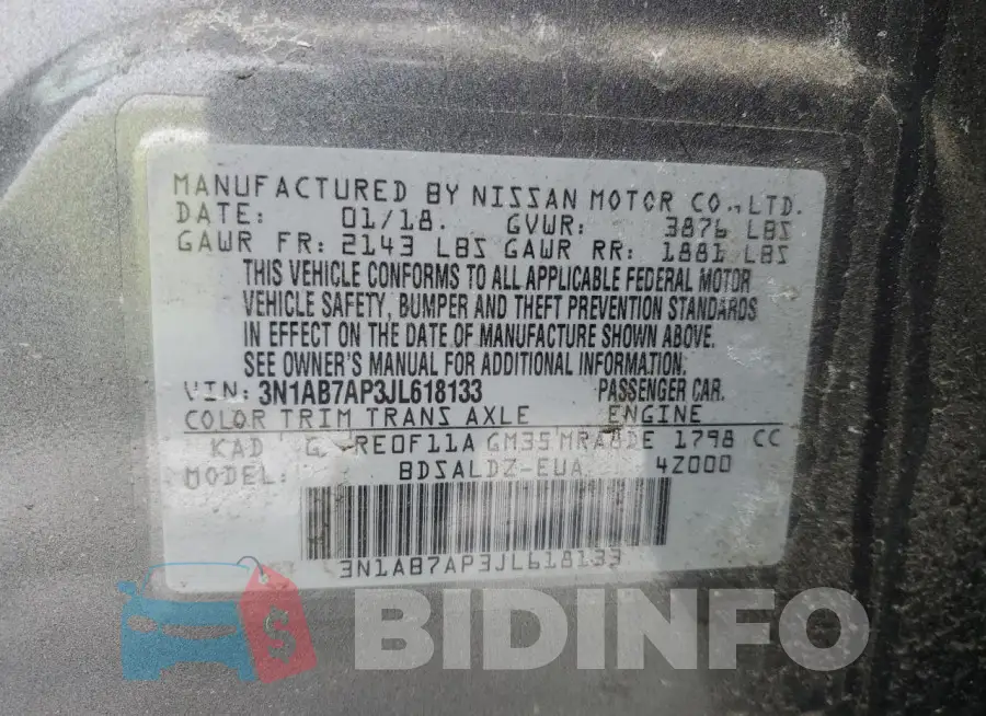 3N1AB7AP3JL618133 Photo# 13