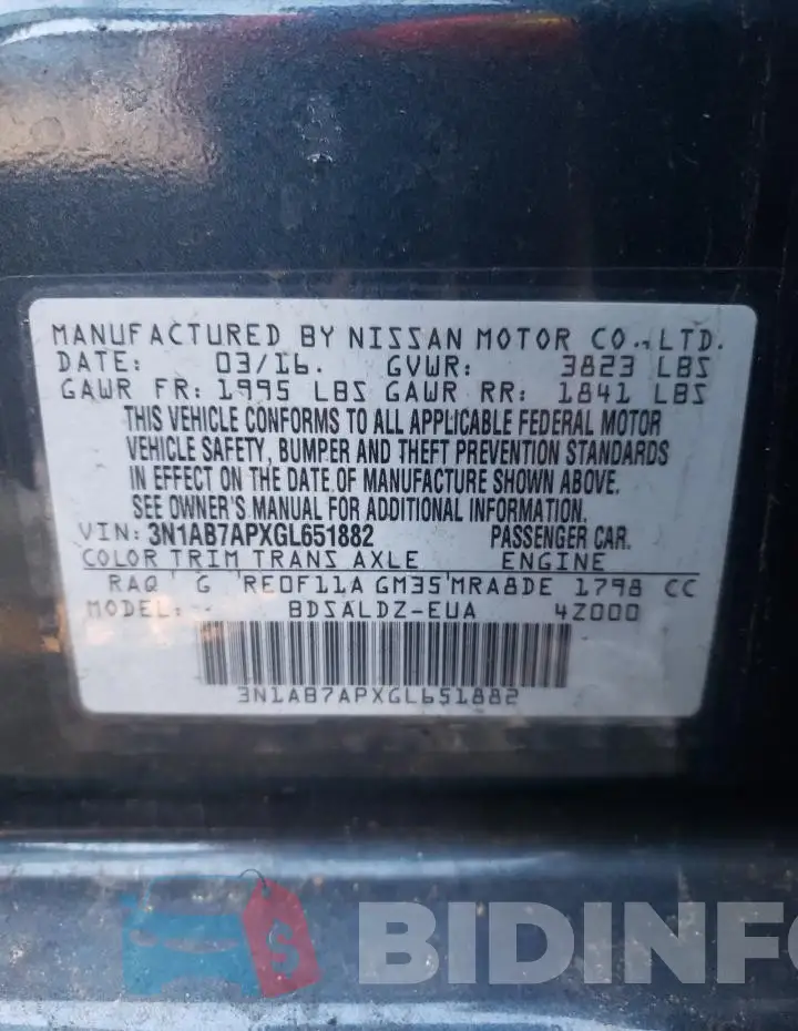 3N1AB7APXGL651882 Photo# 13