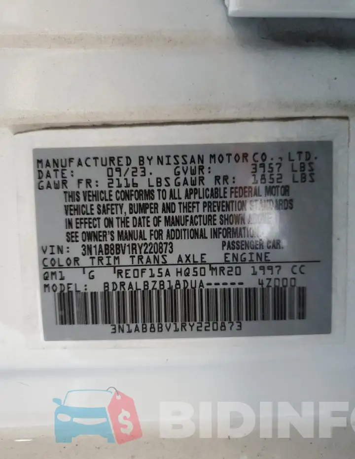 3N1AB8BV1RY220873 Photo# 12