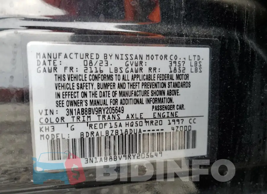 3N1AB8BV9RY205649 Photo# 12