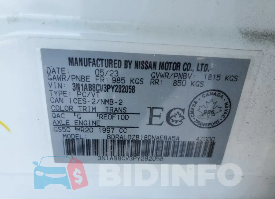 3N1AB8CV3PY282058 Photo# 13