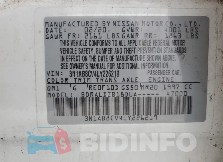 3N1AB8CV4LY226219 Photo# 13