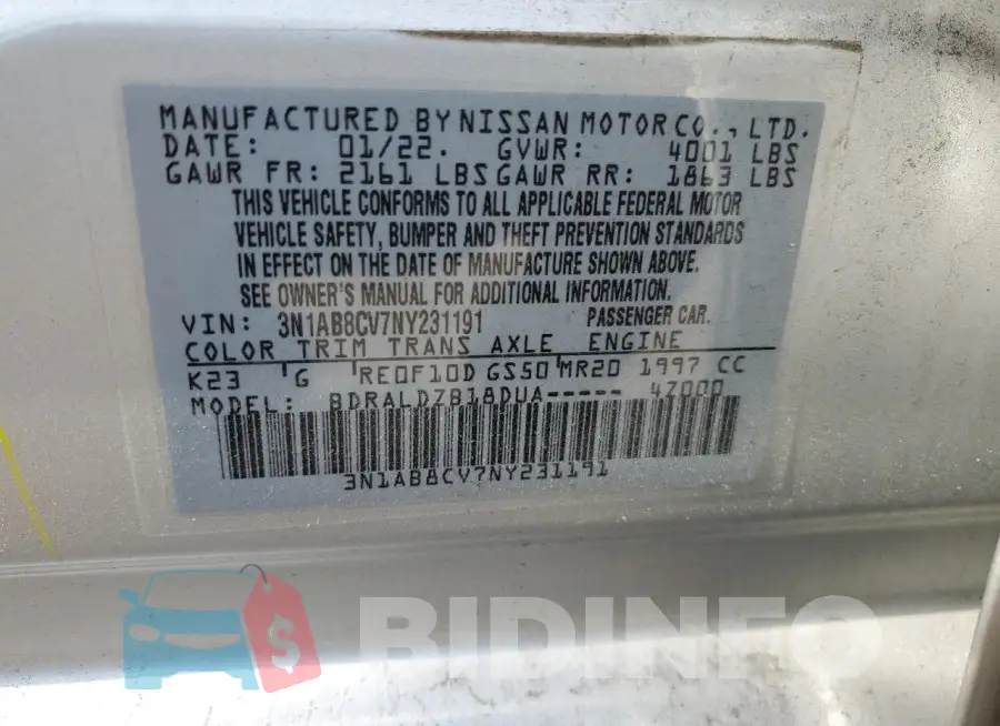 3N1AB8CV7NY231191 Photo# 12