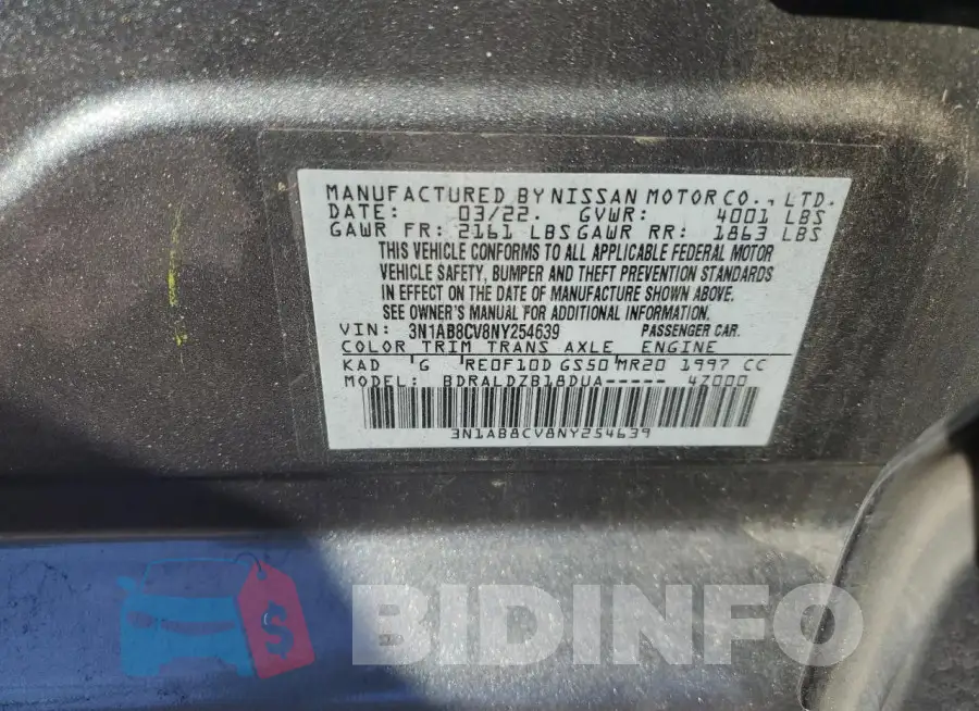 3N1AB8CV8NY254639 Photo# 12