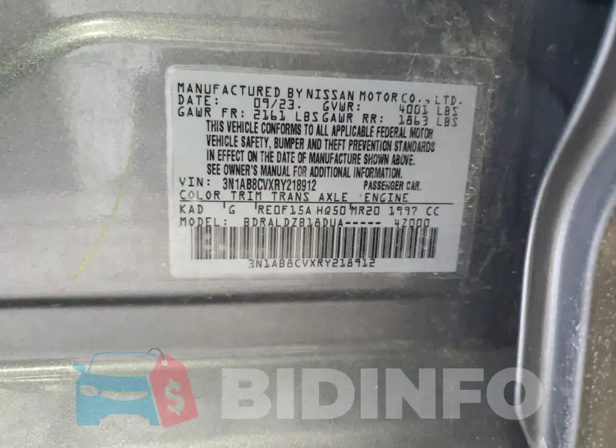 3N1AB8CVXRY218912 Photo# 13