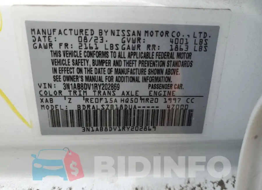 3N1AB8DV1RY202869 Photo# 12