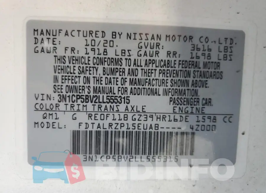 3N1CP5BV2LL555315 Photo# 14