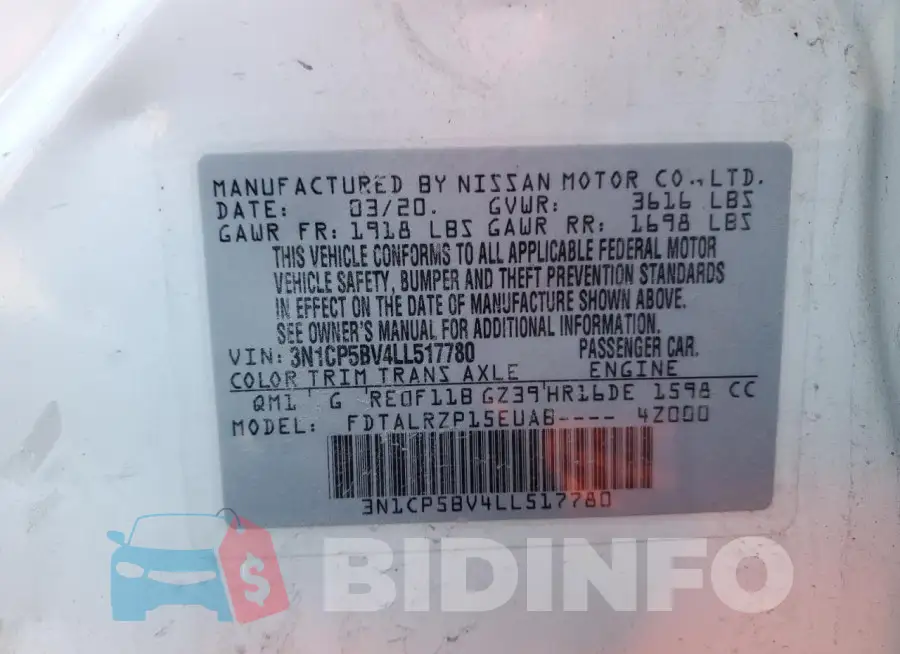 3N1CP5BV4LL517780 Photo# 12