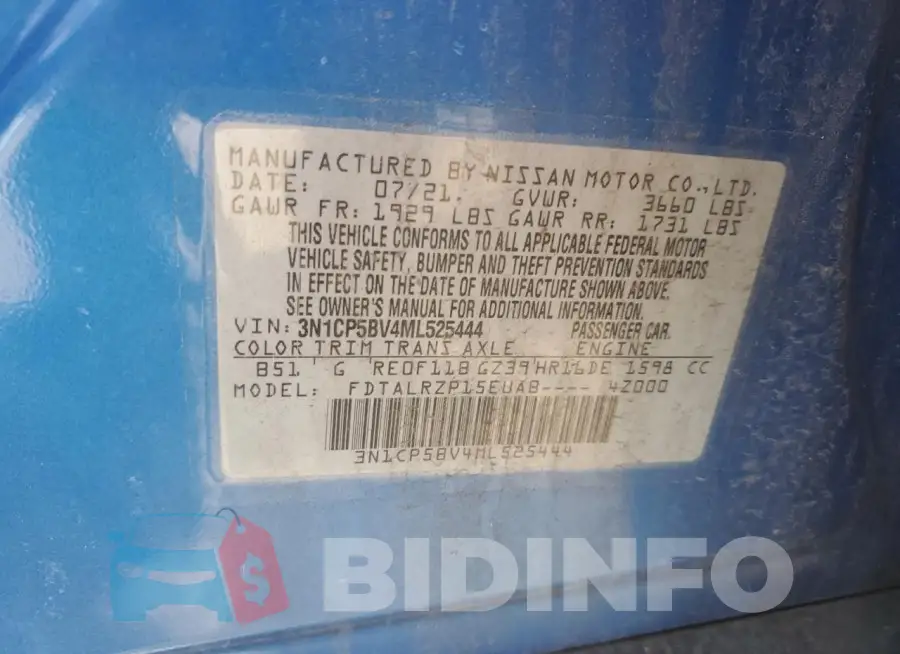 3N1CP5BV4ML525444 Photo# 12